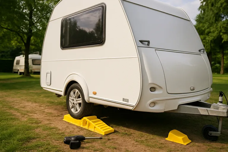 Waterpas kamperen met een caravan levelsysteem
